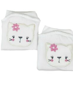 Βρεφικές Επιγονατίδες Μπουσουλήματος για Κοριτσάκι, 0-24 Μηνών - Άσπρες (98155)