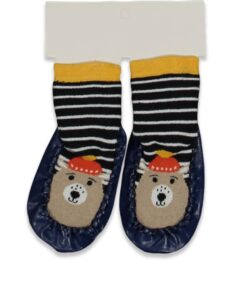 Καλτσοπάπουτσα με Σχέδιο Αρκουδάκι - Σκούρο Μπλε (99334)