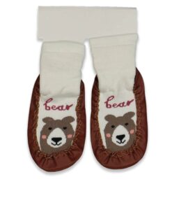 Καλτσοπάπουτσα με Σχέδιο Ζωάκι - Καφέ (99311)