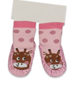 Καλτσοπάπουτσα με Σχέδιο Ζωάκι - Ροζ (99365)