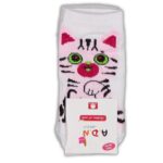 Καλτσούλες Παιδικές Σοσόνια με Σχέδιο Γατάκι - Άσπρες (100684)