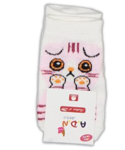 Καλτσούλες Παιδικές Σοσόνια με Σχέδιο Γατάκι - Άσπρες (100717)