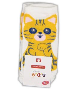 Καλτσούλες Παιδικές Σοσόνια με Σχέδιο Γατάκι - Κίτρινες (100690)