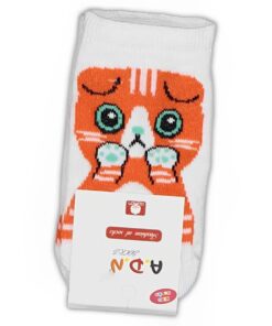 Καλτσούλες Παιδικές Σοσόνια με Σχέδιο Γατάκι - Πορτοκαλί (100702)