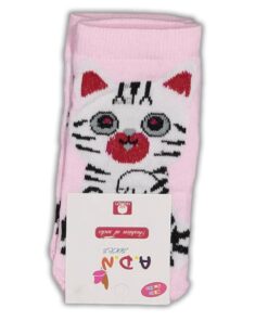 Καλτσούλες Παιδικές Σοσόνια με Σχέδιο Γατάκι - Ροζ (100678)