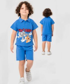 Παιδικό Σετ Κοντομάνικη Μπλούζα και Σορτσάκι με Ήρωες Κινουμένων Σχεδίων - Μπλε (ΤΟΜ-99743)