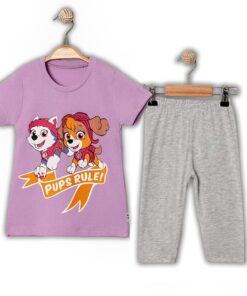 Παιδικό Σετ Μπλούζα και Παντελονάκι Κάπρι με Ήρωες Κινουμένων Σχεδίων - Μωβ (ΠΑΤΡ-99462)