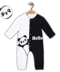 Βρεφικό Φορμάκι με Σχέδιο Ζωάκι Πάντα “Hello” – Ασπρόμαυρο (100503)