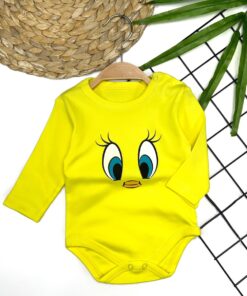 Βρεφικό Κορμάκι Μακρυμάνικο με Ήρωα Κινουμένων Σχεδίων - Κίτρινο (ΤΟΥ-100093)