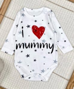 Βρεφικό Κορμάκι Μακρυμάνικο με Σχέδιο Αστεράκια - Άσπρο (100110)