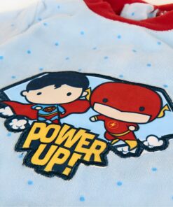 DC Βρεφικό Φορμάκι Βελουτέ με Σχέδιο Υπερήρωες – Γαλάζιο (100914)