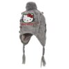 Παιδικό Σκουφάκι Χειμερινό Πλεκτό με Φούντα και Πλεξούδες "Hello Kitty" - Γκρι (101096)