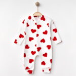 Φορμάκι Βρεφικό με Ανοιχτά Ποδαράκια και Σχέδιο Καρδούλες Κόκκινες - (102450)
