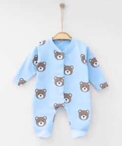 Φορμάκι Βρεφικό με Σχέδιο Αρκουδάκια με Κλειστά Ποδαράκια - Γαλάζιο (102474)