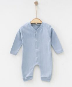 Φορμάκι Βρεφικό Μονόχρωμο με Σχέδιο Ριγωτή Ύφανση και Ανοιχτά Ποδαράκια - Σιέλ (102139)
