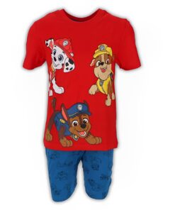PAW Patrol Καλοκαιρινή Πιτζάμα, Μπλουζάκι και Σορτσάκι - Κόκκινη (ΠΑΡΤ-101757)
