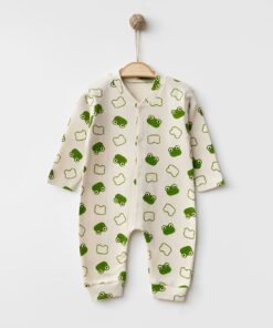 Βρεφικό Φορμάκι με Ανοιχτά Ποδαράκια και Σχέδιο Βατραχάκι - Μπεζ (102504)