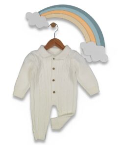 Βρεφικό Φορμάκι Πλεκτό Χειμερινό – Λευκό (102375)