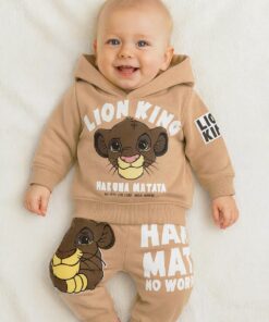 Παιδικό Σετ Φόρμες Λεπτές Μπλούζα με Κουκούλα και Παντελόνι με Ήρωα Κινουμένων Σχεδίων - Μπεζ (ΛΑΙΟ-103296)