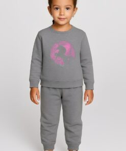 Joyce Παιδικό Σετ Φόρμες Χοντρές Μπλούζα και Παντελόνι με Σχέδιο Μονόκερος - Γκρι (104912)