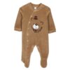 Joyce Βρεφικό Φορμάκι Βελουτέ με Σχέδιο Αρκουδάκι - Καφέ (104995)