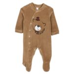 Joyce Βρεφικό Φορμάκι Βελουτέ με Σχέδιο Αρκουδάκι - Καφέ (104995)