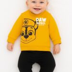 Βρεφικό Σετ Λεπτές Φόρμες, Μπλούζα και Παντελόνι με Ήρωα Κινουμένων Σχεδίων - Κιτρινο (ΠΑΤΡ-105239)