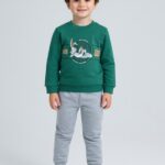 Βρεφικό Σετ Λεπτές Φόρμες, Μπλούζα και Παντελόνι με Ήρωα Κινουμένων Σχεδίων - Πράσινο (ΜΠΑΞ-105224)