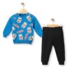 Βρεφικό Σετ Χοντρές Φόρμες Φούτερ, Μπλουζίτσα και Παντελόνι με Σχέδιο Γλυκό - Μπλε (ΝΟΥΤ-105050)