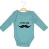 Βρεφικό Κορμάκι Μακρυμάνικο με Σχέδιο Μουστάκι "Little Man" - Βεραμάν (106744)