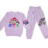 Παιδικό Σετ Λεπτή Μακό Μπλούζα και Παντελόνι με Ήρωες Κινουμένων Σχεδίων - Λιλά (ΠΑΟΥ-105447)
