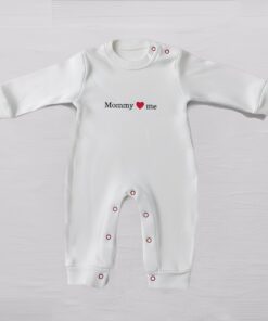 Βρεφικό Φορμάκι με Ανοιχτά Ποδαράκια "Mommy Loves Me" - Άσπρο (106416)