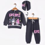 Βρεφικό Σετ Λεπτές Φόρμες, Μπλούζα και Παντελόνι με Ήρωα Κινουμένων Σχεδίων - Ανθρακί (ΚΟΥΡ-106112)