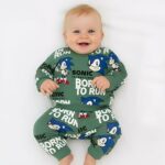 Βρεφικό Σετ Λεπτές Φόρμες, Μπλούζα και Παντελόνι με Ήρωα Κινουμένων Σχεδίων - Πράσινο (ΣΟΝ-105633)