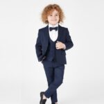 Παιδικό Σετ Σακάκι, Γιλέκο, Πουκάμισο με Παντελόνι και Αποσπώμενο Παπιγιόν - Σκούρο Mπλε (108576)