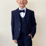 Παιδικό Σετ Σακάκι, Γιλέκο, Πουκάμισο με Παντελόνι και Αποσπώμενο Παπιγιόν - Σκούρο Μπλε (108717)