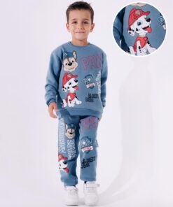 Παιδικό Σετ Χοντρές Φόρμες Φούτερ, Μπλούζα και Παντελόνι με Ήρωα Κινουμένων Σχεδίων - Μπλε (ΠΑΤΡ-108848)