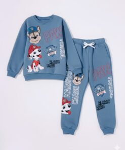 Παιδικό Σετ Χοντρές Φόρμες Φούτερ, Μπλούζα και Παντελόνι με Ήρωα Κινουμένων Σχεδίων - Μπλε (ΠΑΤΡ-108848)