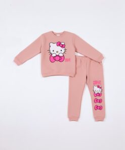 Παιδικό Σετ Χοντρές Φόρμες Φούτερ, Μπλούζα και Παντελόνι με Ήρωα Κινουμένων Σχεδίων - Πούδρα (ΚΙΤ-108772)