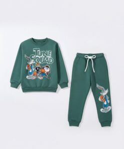 Παιδικό Σετ Χοντρές Φόρμες Φούτερ, Μπλούζα και Παντελόνι με Ήρωα Κινουμένων Σχεδίων - Πράσινο (ΛΟΥ-108840)