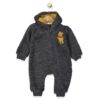 Βρεφικό Φορμάκι Εξόδου Fleece με Κουκούλα Ήρωα Κινουμένων Σχεδίων - Ανθρακί (108954)