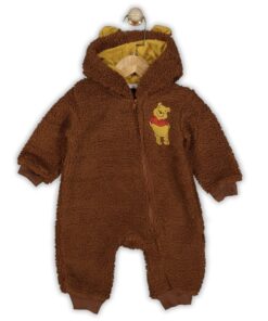 Βρεφικό Φορμάκι Εξόδου Fleece με Κουκούλα Ήρωα Κινουμένων Σχεδίων – Καφέ (108944)