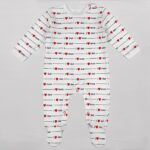 Βρεφικό Φορμάκι με Κλειστά Ποδαράκια "I Love Dad, I Love Mom" - Άσπρο (108302)