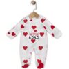 Βρεφικό Φορμάκι με Κλειστά Ποδαράκια "I Love Mum And Dad" - Κόκκινο (108325)