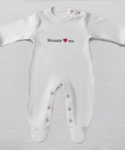 Βρεφικό Φορμάκι με Κλειστά Ποδαράκια "Mommy Loves Me" - Άσπρο (108294)