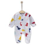 Βρεφικό Φορμάκι με Σχέδιο Δεινοσαυράκια και Κλειστά Ποδαράκια – Γκρι (108102)