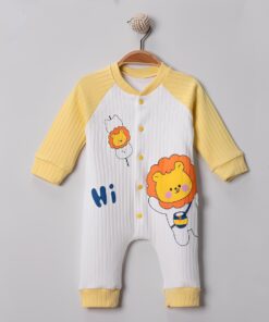 Βρεφικό Φορμάκι με Σχέδιο Λιονταράκι "Hi" - Κίτρινο (108411)