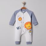 Βρεφικό Φορμάκι με Σχέδιο Λιονταράκι "Hi" - Μπλε (108421)