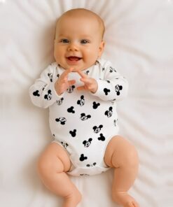 Βρεφικό Κορμάκι Μακρυμάνικο με Ήρωα Κινουμένων Σχεδίων – Άσπρο (108400)