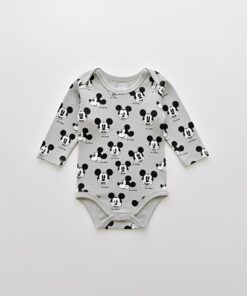 Βρεφικό Κορμάκι Μακρυμάνικο με Ήρωα Κινουμένων Σχεδίων - Γκρι (ΜΙΚ-108472)